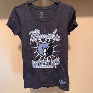 adidas Heather Navy Logo Crew Neck Tee with Rhinestones